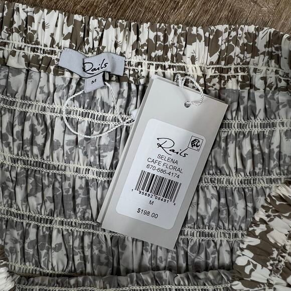 NWT Rails Selena Cafe Floral Skirt Cottagecore a line midi skirt beige - Picture 3 of 4